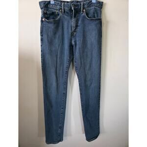 GAP Men's Blue Denim Jeans Sustainable Wash 5-Pocket Straight Leg 34x32